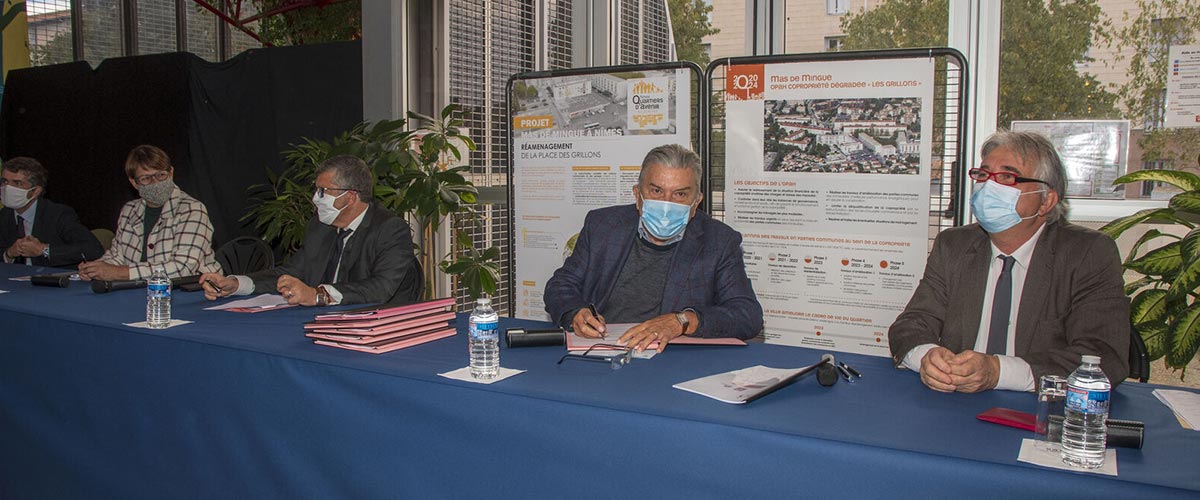 Mas de Mingue / Place des Grillons : signature convention d'OPAH